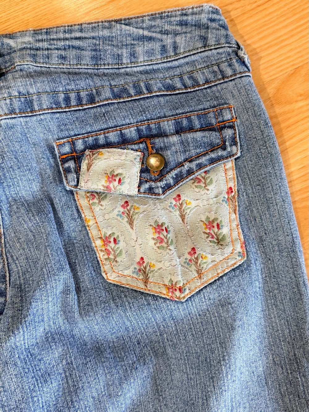 Cache Blue, black & yellow Patchwork Bootcut Jeans - Picture 13 of 14